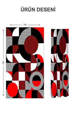 Blackout Karartma Yüksek Kalite Modern Desenli 2 Kanat Fon Perde 140 x 270 Nes Serisi Nes16