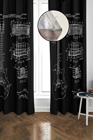 Blackout Karartma Yüksek Kalite Modern Desenli 2 Kanat Fon Perde 140 x 270 Nes Serisi Nes19