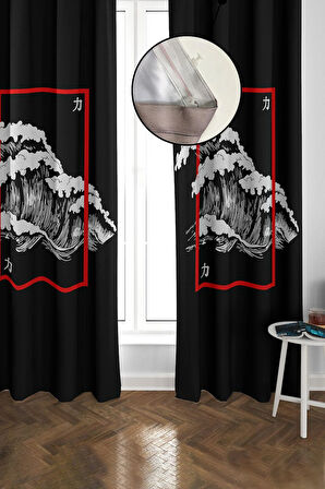 Blackout Karartma Yüksek Kalite Modern Desenli 2 Kanat Fon Perde 140 x 270 Nes Serisi Nes20