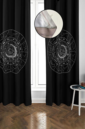 Blackout Karartma Yüksek Kalite Modern Desenli 2 Kanat Fon Perde 140 x 270 Nes Serisi Nes22