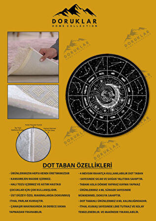 Kaymaz Taban Yıkanabilir Dijital Baskı Dekoratif Modern Desenli Dot Taban Halı Nes V2 Serisi NES039