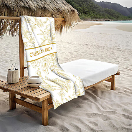 Dekoratif Modern Desenli Plaj Deniz Havlusu Peştamal 80x160 CM LUX70