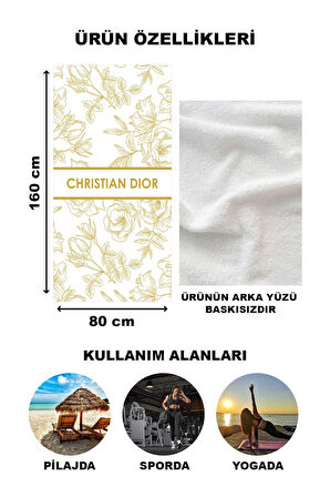 Dekoratif Modern Desenli Plaj Deniz Havlusu Peştamal 80x160 CM LUX70