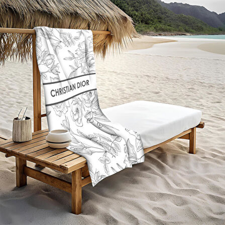 Dekoratif Modern Desenli Plaj Deniz Havlusu Peştamal 80x160 CM LUX71