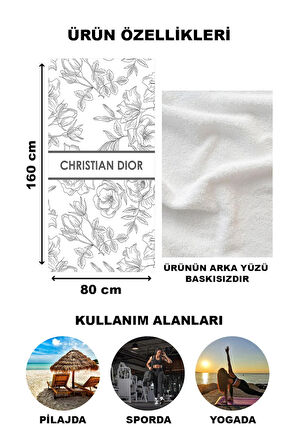 Dekoratif Modern Desenli Plaj Deniz Havlusu Peştamal 80x160 CM LUX71
