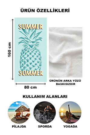 Dekoratif Modern Desenli Plaj Deniz Havlusu Peştamal 80x160 CM NRM17