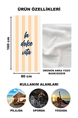 Dekoratif Modern Desenli Plaj Deniz Havlusu Peştamal 80x160 CM NRM18