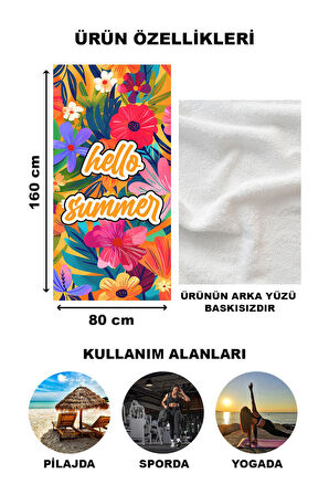 Dekoratif Modern Desenli Plaj Deniz Havlusu Peştamal 80x160 CM NRM21