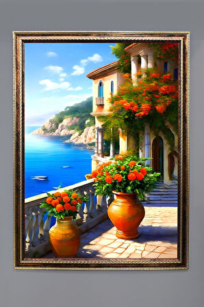 Doğa ve Manzara Desenli Çerçeveli Duvar Tablosu 50x70cm SERENE17