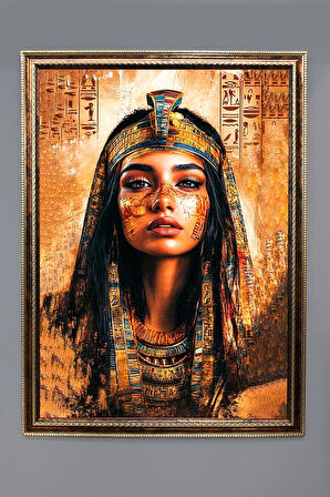 Antik Mısır Desenli Çerçeveli Duvar Tablosu 50x70cm MISIR18
