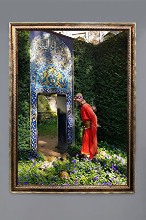 Dekoratif Modern Çerçeveli Kaplumbağa Terbiyecisi Tablosu Portresi 50x70cm OSMN05
