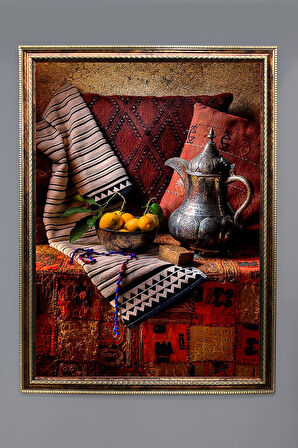 Natürmort Desenli Çerçeveli Duvar Tablosu 50x70cm NAT06