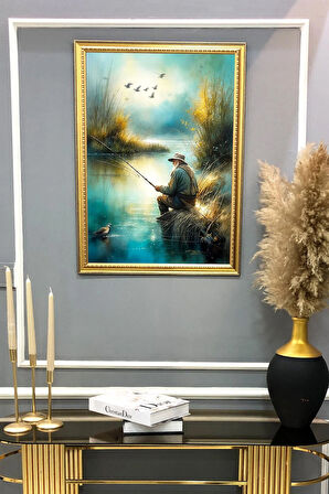Dekoratif Modern Desenli Çerçeveli Duvar Tablosu 50x70cm RÜYA16