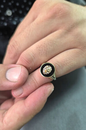 Altın Aslan Model Yuvarlak Yüzük