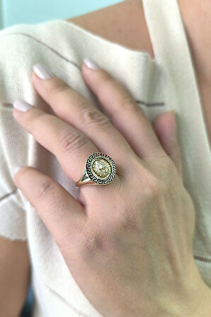 Altın Aslan Model Kalemli Yüzük