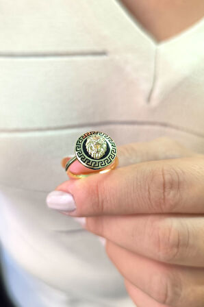 Altın Sade Aslan Yüzük