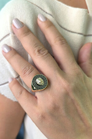 Dolgun Yuvarlak Altın Aslan Yüzük