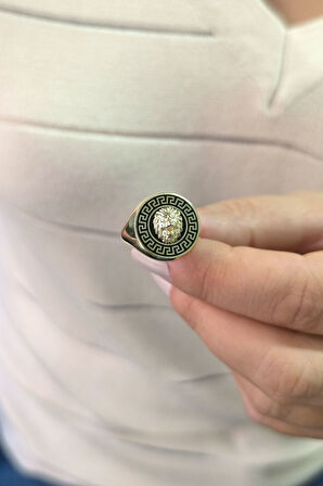 Dolgun Yuvarlak Altın Aslan Yüzük