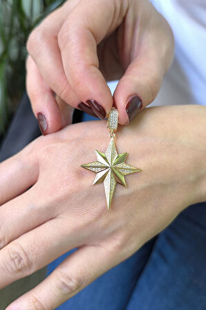 Altın Boyutlu Kuzey Yıldızı Kolye Ucu