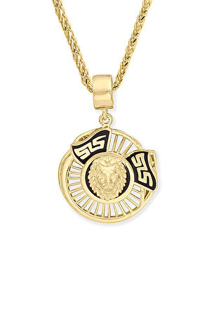 Altın Unisex Taşsız Aslan Kolye