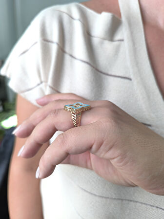 Altın Mineli Yonca Yüzük