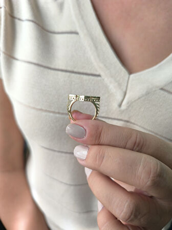 Altın Mineli Yonca Yüzük