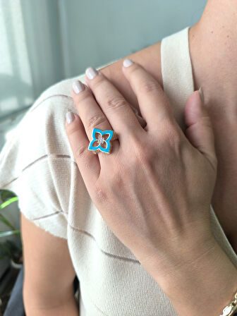 Altın Mineli Yonca Yüzük