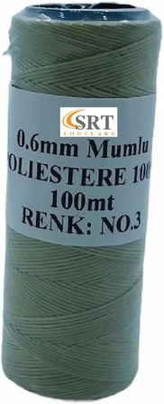 Deri El Dikişi İçin Mumlu İplik 0,6 Mm 100mt 1 Adet (leathercraft, Deri Hobi) (Bej 03)