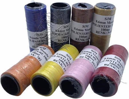 Deri El Dikişi İçin Mumlu İplik 0,6 Mm 100mt 1 Adet (leathercraft, Deri Hobi) (Bej 03)