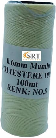 Deri El Dikişi İçin Mumlu İplik 0,6 Mm 100mt 1 Adet (leathercraft, Deri Hobi) (Bej 03)