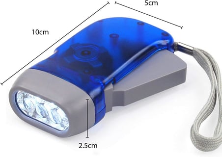 Batterielose LED-el feneri, Dynamo ve 3 LED kamp için