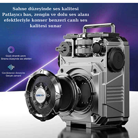 Mecha Tarzı Bluetooth Hoparlör Taşınabilir Subwoofer Mini Kablosuz Şarjlı Bas Müzik Çalar Ses Kutusu