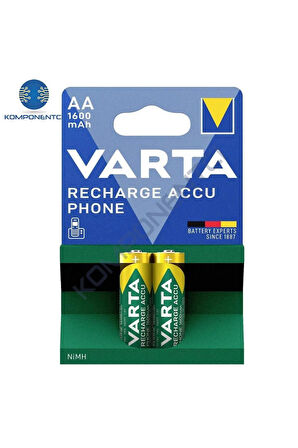 2 Adet 1600mah Ni-mh Aa Şarjlı(1000 Kez Şarj Edilebilir) Kalem Pil 1 Kartel
