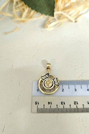 Altın 2.5 Cm Unisex Aslan Model Kolye Ucu