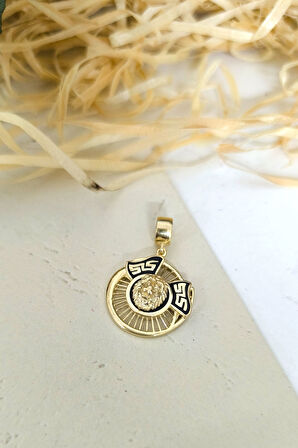 Altın 2.5 Cm Unisex Aslan Model Kolye Ucu