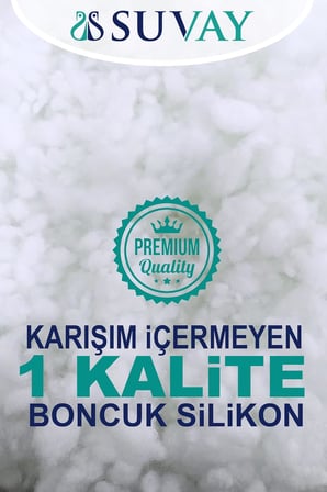 Boncuk Silikon Yastık 2'li 50x70 cm 900 Gram Silikonlu Elyaf Dolgulu Beyaz Antibakteriyel Yastık