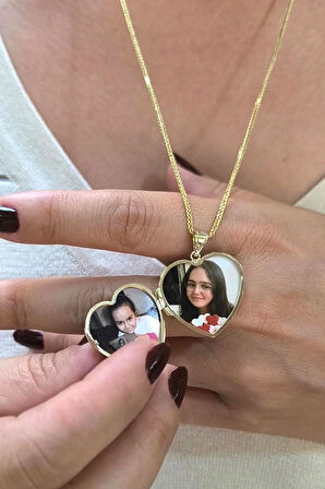 Büyük Boy Kalp Madalyon Altın Kolye (KLY0194)