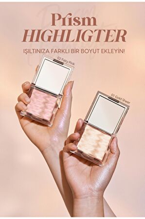 Mikro İnci Taneciklerle Yoğun Işıltı Sağlayan Highlighter Clio Prism Highlighter (01 Gold Sheer)
