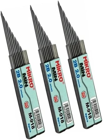 2.0 Mm Kalın Uçlu Versatil Kalem Yeşil Renk 1 Adet ve 2.0 Mm Kalın Uç Kırmızı 3 Adet Kalın Uçlu Mekanik Kalem