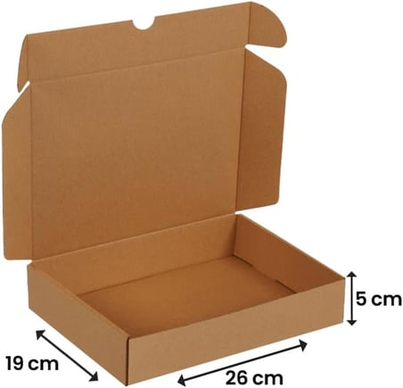26x19x5-25 Adet Kilitli E Ticaret Karton Kargo Kutusu