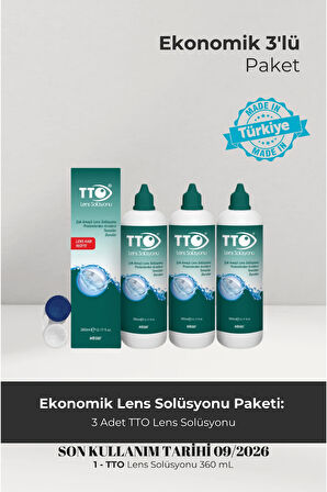 TTO LENS SOLÜSYONU 360 ML 3 ADET SON KULLANIM TARİHİ 9/2026