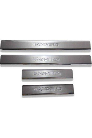 Dacıa Sandero 2008-2009-2010-2011 Krom Kapı Eşiği Paslanmaz Çelik 4 Parça
