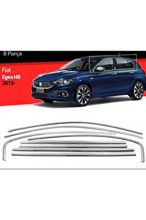 Fiat Egea Hb 2015-2022 Krom Cam Çerçevesi 8 Parça Paslanmaz Çelik