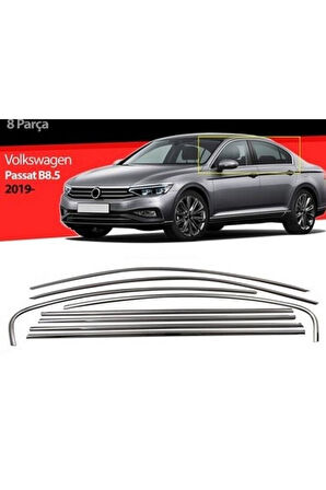 Volkswagen Passat B-8,5 Krom Cam Çerçevesi 8 Parça Paslanmaz Çelik
