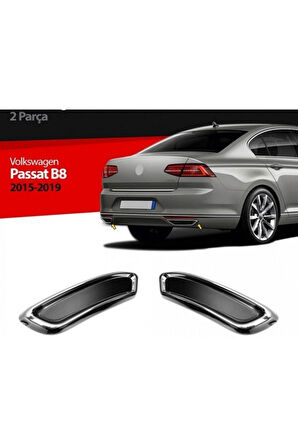 Volkwagen Passat B-8 2015-2018 Krom Egzoz Çerçevesi Paslanmaz Çelik