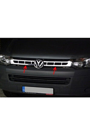 Vw Transpoter 2010-2014 Arası Krom Ön Panjur Çerçevesi 2 Parça Paslanmaz Çelik