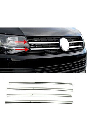 Vw Transporter T7 2015 Ve Üzeri Krom Ön Panjur 4 Parça Paslanmaz Çelik