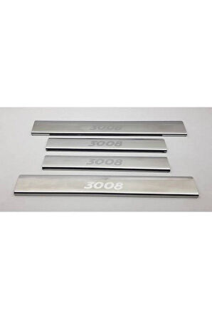Peugeot 3008 2016 Ve Üzeri Krom Kapı Eşiği 4 Parça Paslanmaz Çelik