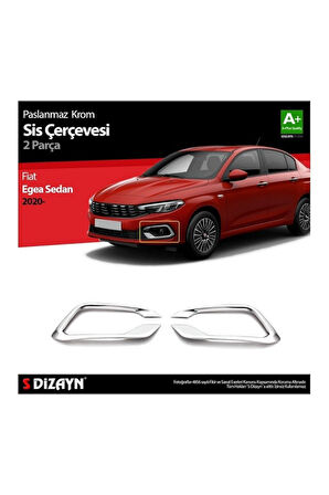 Fiat Egea 2021 Ve Üzeri Krom Sis Çerçevesi 2 Parça Paslanmaz Çelik