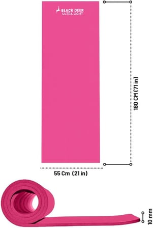 Ultra Light Pilates Yoga Kamp Matı Egzersiz Minderi Kaymaz Taban 180x55 cm 10 mm